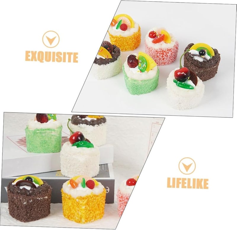 Cabilock 6pcs Realistic Fake Cake Display Models For Kitchen Decor Wedding Photography Props - Image 3